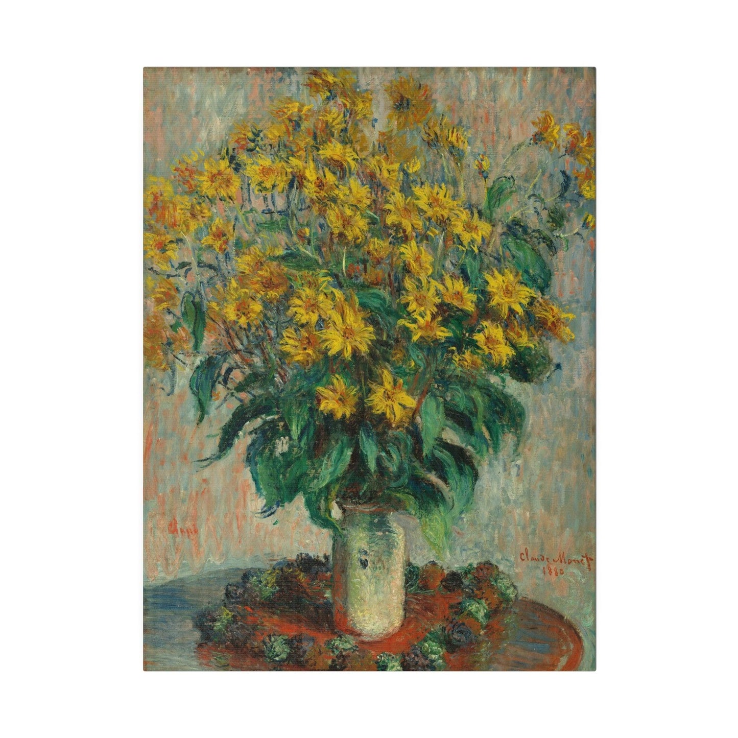 Claude Monet's Jerusalem Artichoke Flowers (1880) - Matte Canvas, Stretched, 0.75"