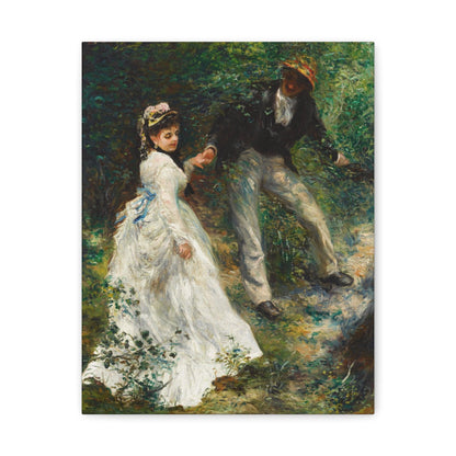 La Promenade (1870) by Pierre-Auguste Renoir - Canvas Gallery Wraps