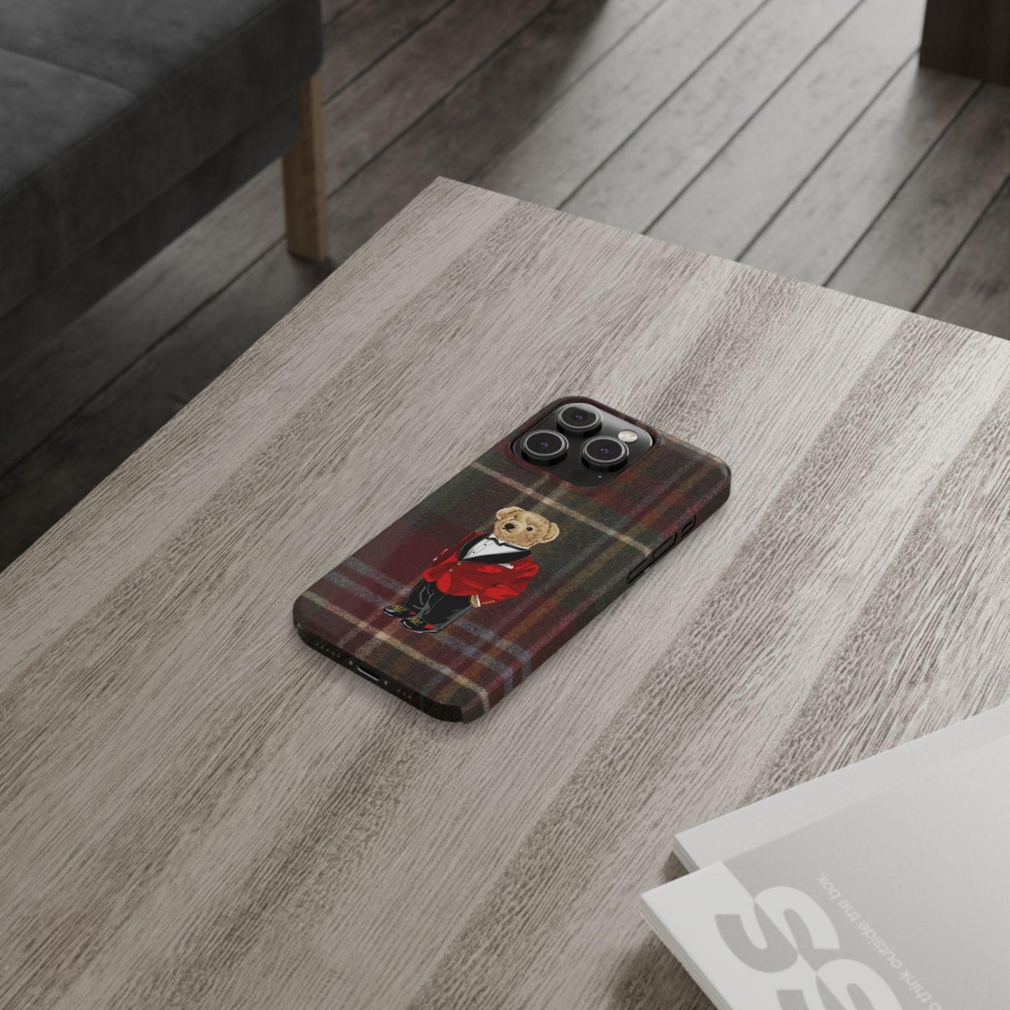 Dapper Bear Plaid Phone Case - Classic Tartan Polo Bear Design iPhone Cases