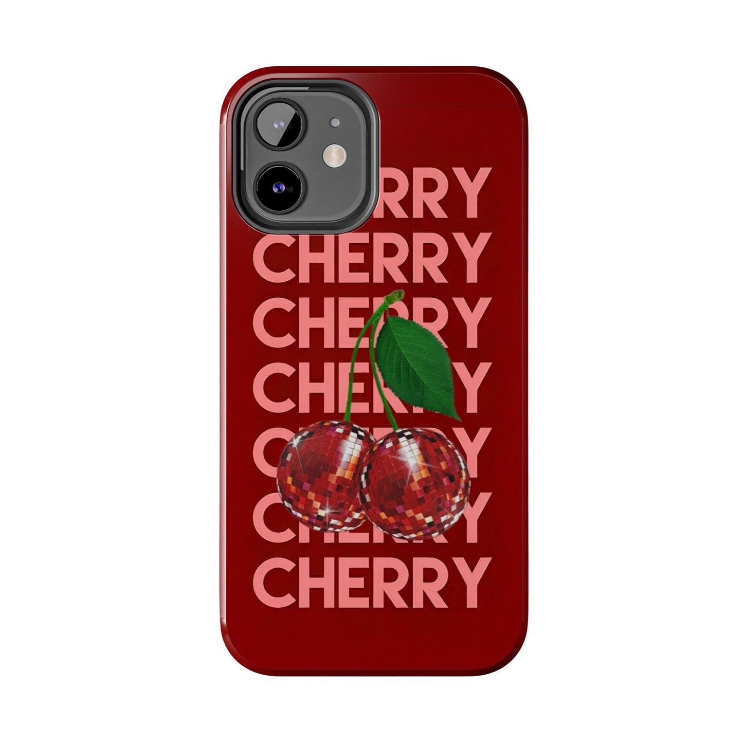 Cherries Disco Inspo iPhone Cases in Cherry Red