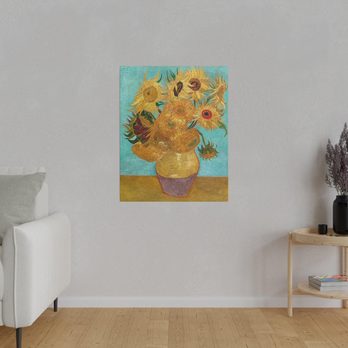 Vincent van Gogh's Vase with Twelve Sunflowers 18881889 famous painting  Matte Canvas Stretched 0.75