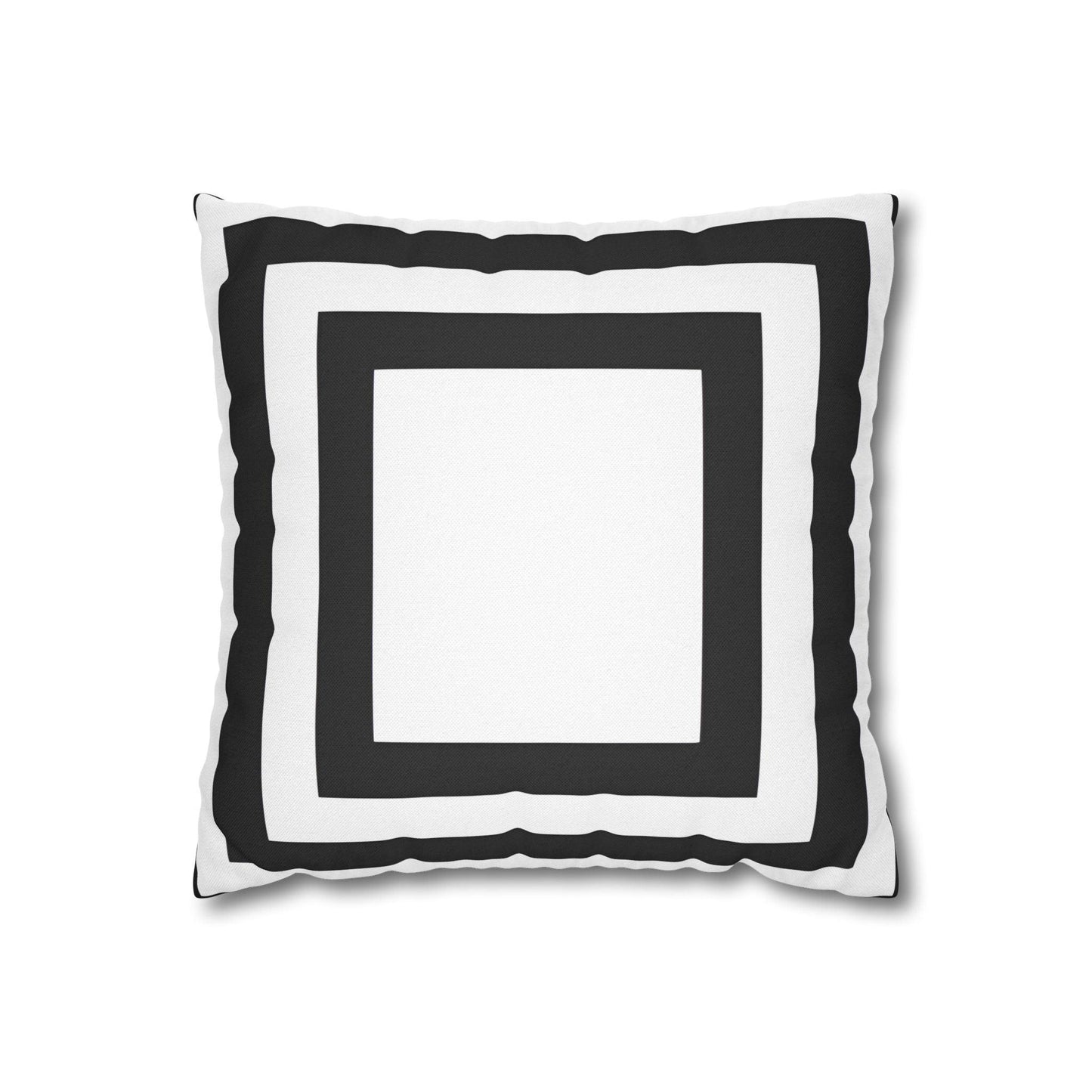 Imperial Edge Luxe Cushion - Monochrome Black and White Spun Polyester Square Pillowcase