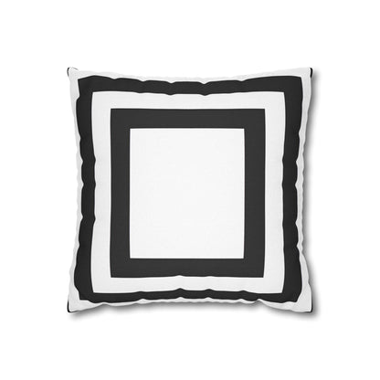 Imperial Edge Luxe Cushion - Monochrome Black and White Spun Polyester Square Pillowcase