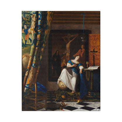 Allegory of the Catholic Faith circa 1670 by Johannes Vermeer on a Matte Canvas Stretched 0.75