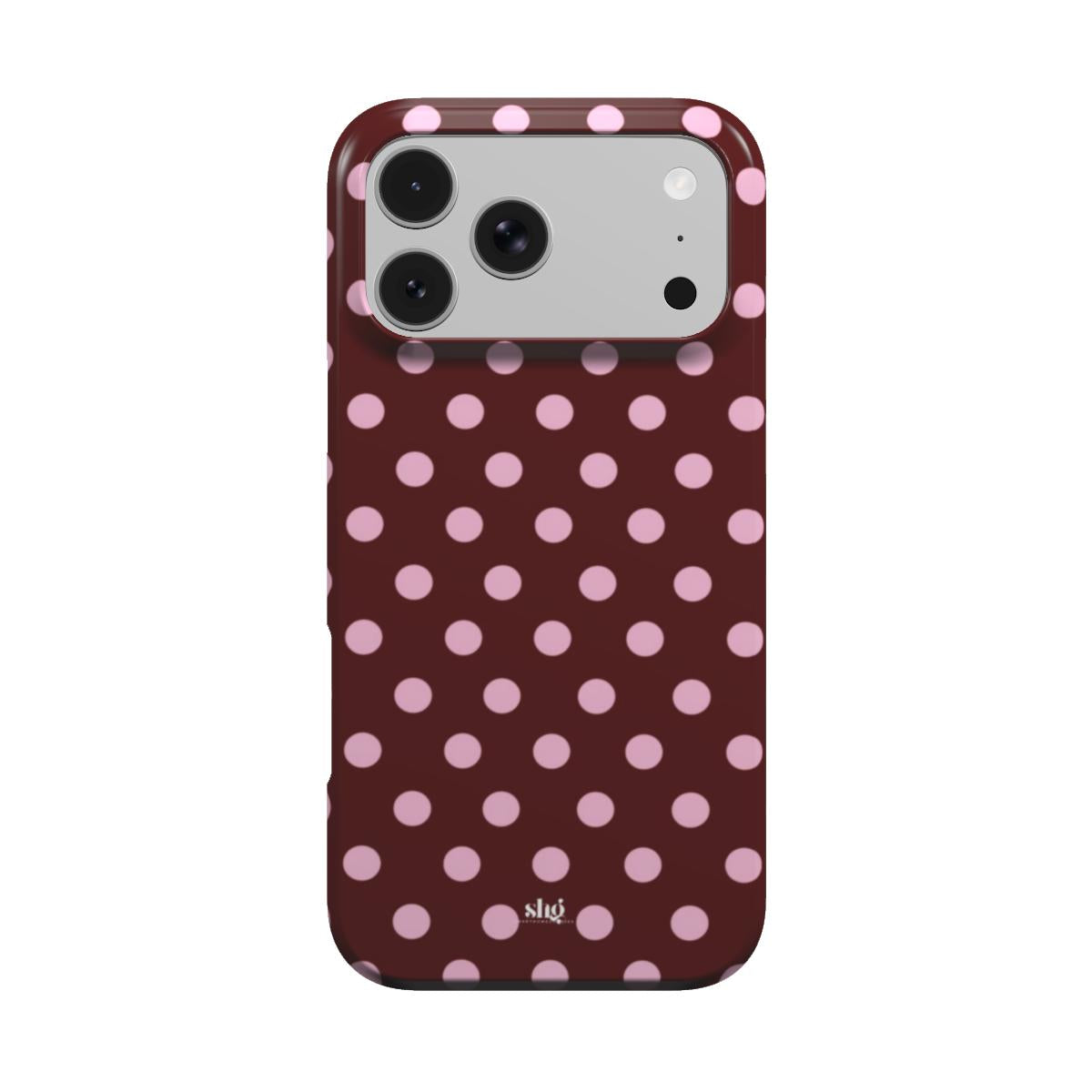 Burgundy Pink Polka Dot Phone Case