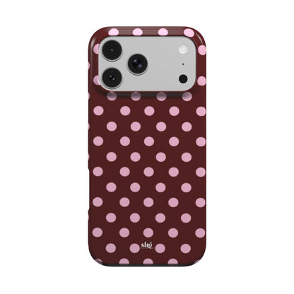 Burgundy Pink Polka Dot Phone Case
