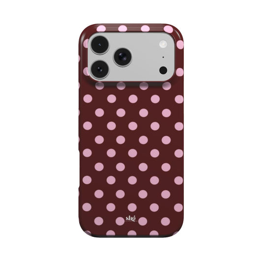 Burgundy Pink Polka Dot Phone Case