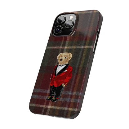 Dapper Bear Plaid Phone Case - Classic Tartan Polo Bear Design iPhone Cases