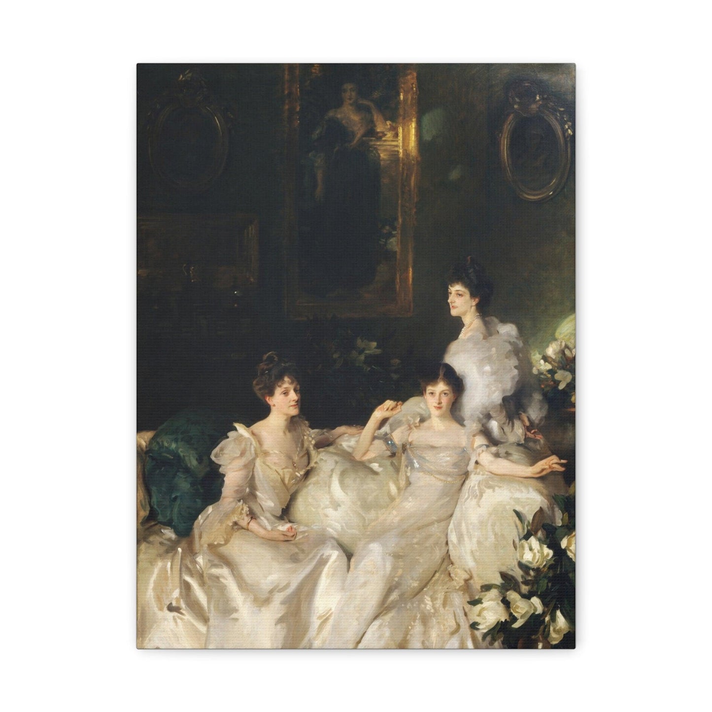 The Wyndham Sisters Lady Elcho, Mrs. Adeane, and Mrs. Tennant (1899) by John Singer Sargent - Canvas Gallery Wraps