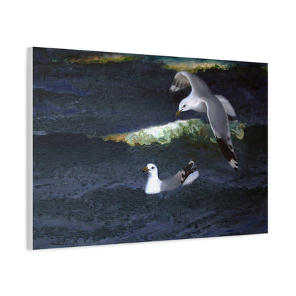 Gulls (1901) painting in high resolution by Bruno Liljefors - Matte Canvas, Stretched, 1.25"