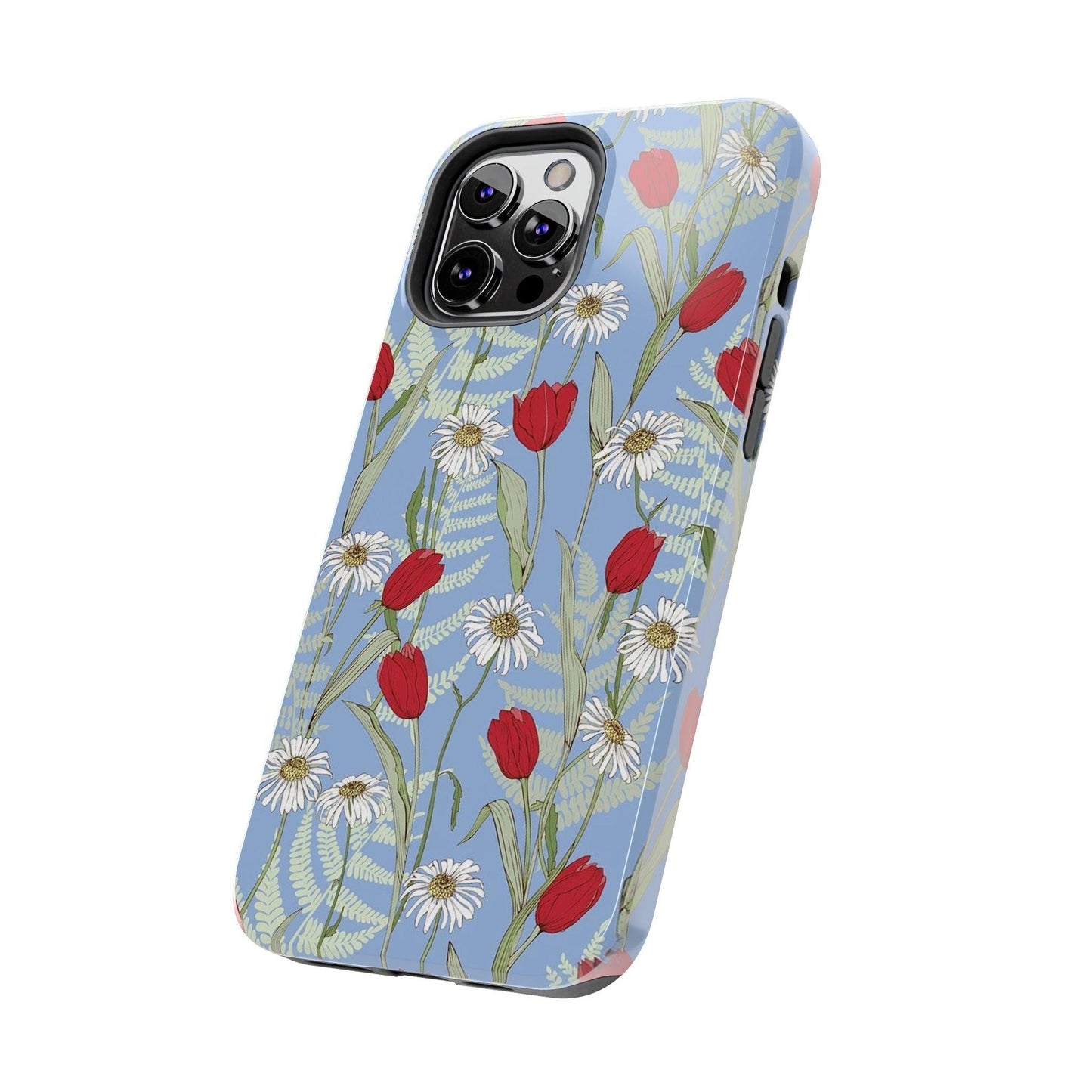 Blooms on Blue Tough iPhone Cases