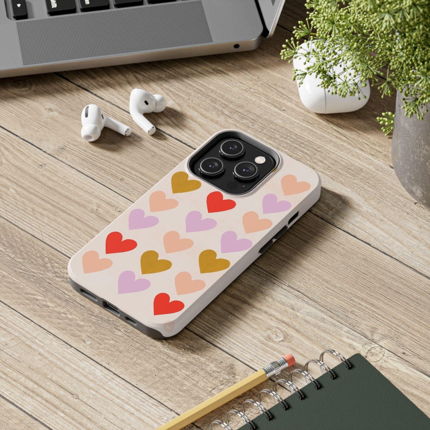 Cutesy Hearts Tough iPhone Cases