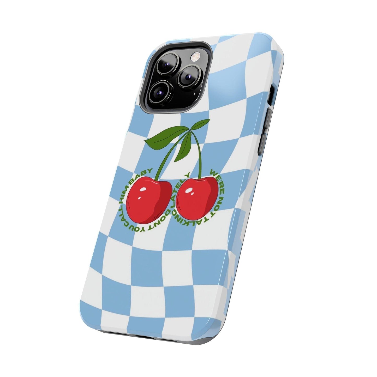 Cherry Gossip Check Tough iPhone Cases