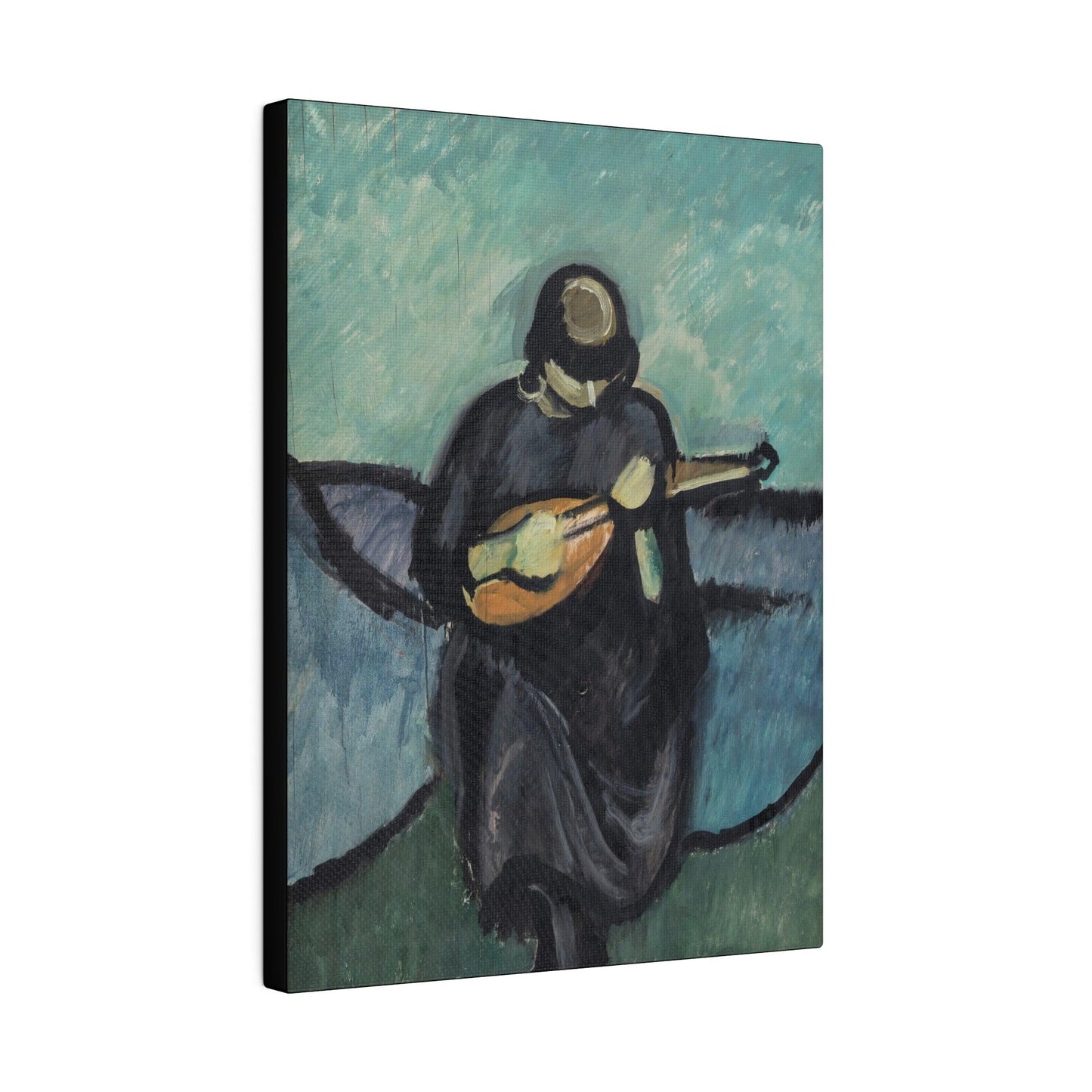 Mandolin player by Harald Giersing - Matte Canvas, Stretched, 0.75"