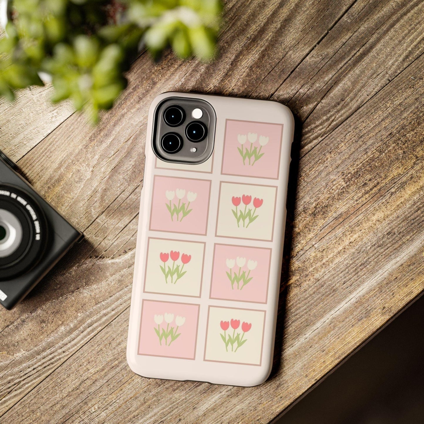 Floral Pastel Tulips Garden Tough iPhone Cases