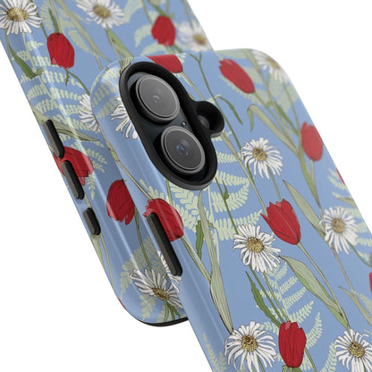 Blooms on Blue Tough iPhone Cases