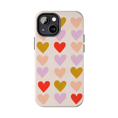 Cutesy Hearts Tough iPhone Cases