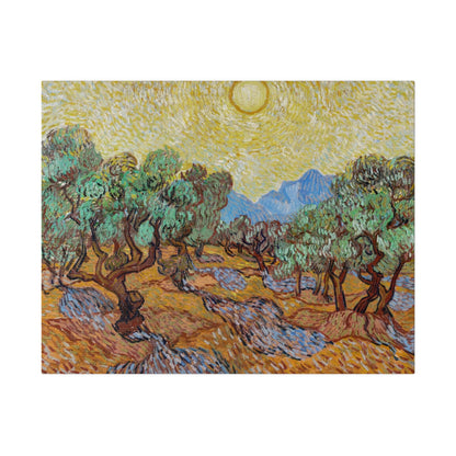 Vincent van Gogh's Olive Trees (1889) famous landscape painting - Matte Canvas, Stretched, 0.75"