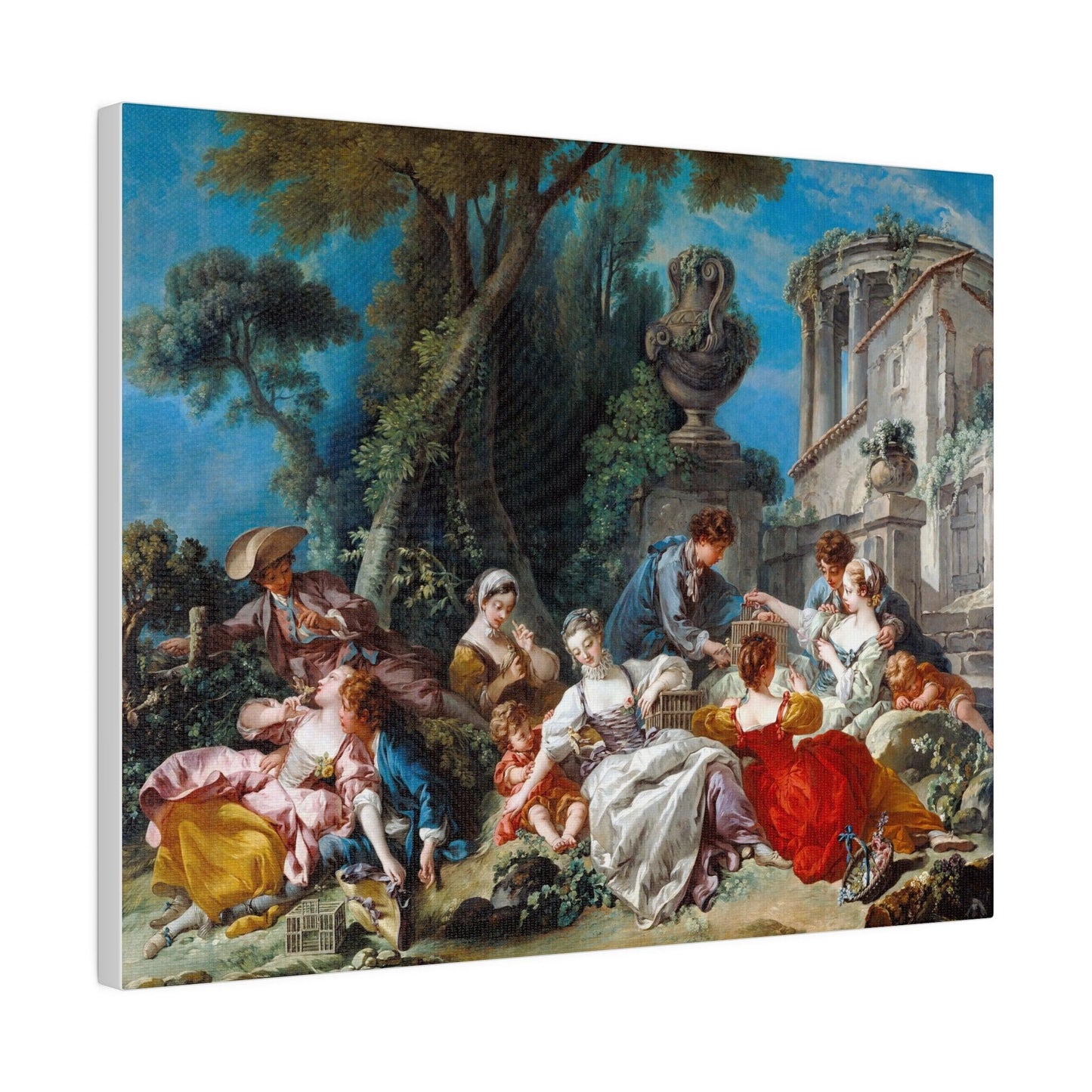 Francois Boucher's The Bird Catchers (1748) - Matte Canvas, Stretched, 0.75"