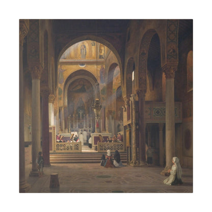 Interior of the Capella Palatina in Palermo Italy by Martinus Rørbye  on a Matte Canvas Stretched 0.75