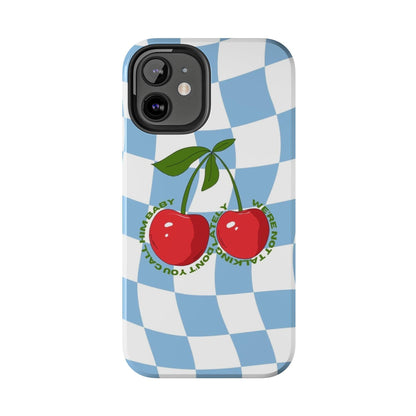 Cherry Gossip Check Tough iPhone Cases