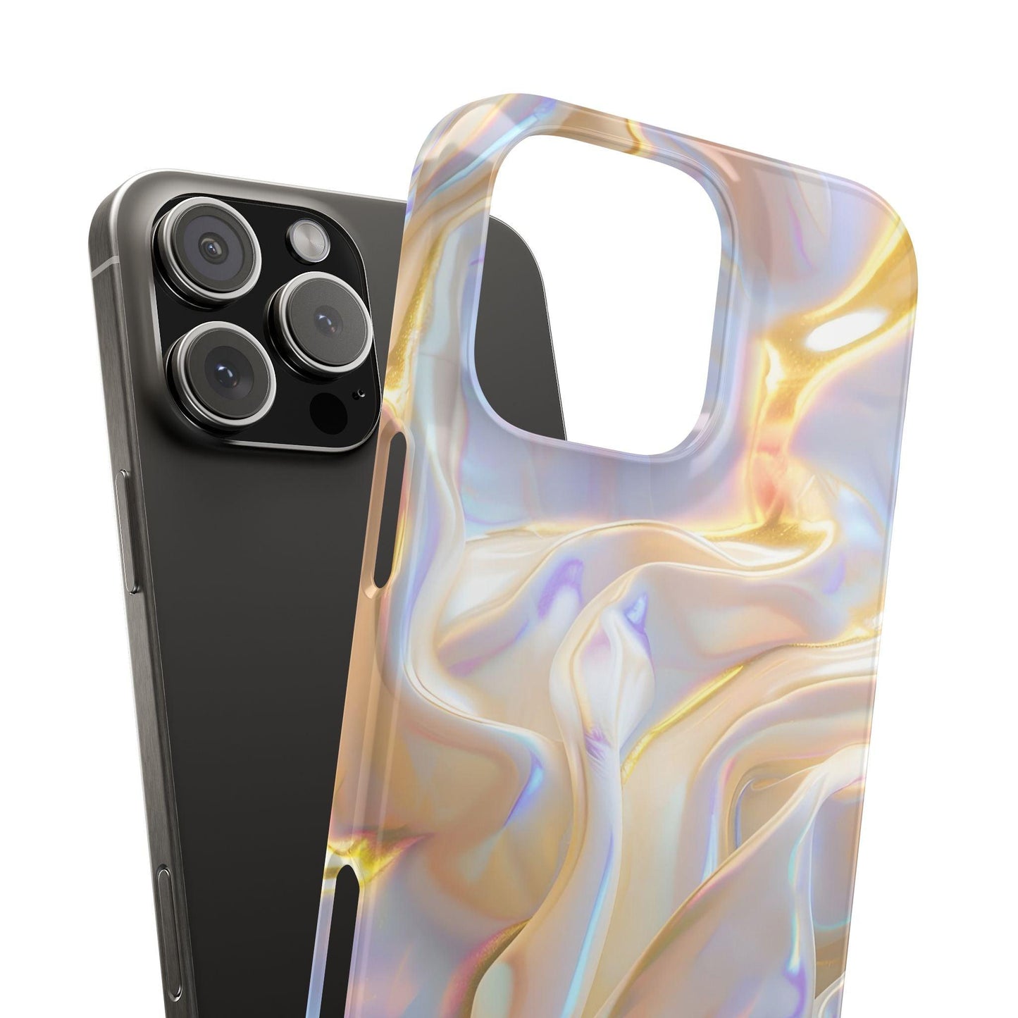 Iridescent Silk Flow Slim iPhone Cases