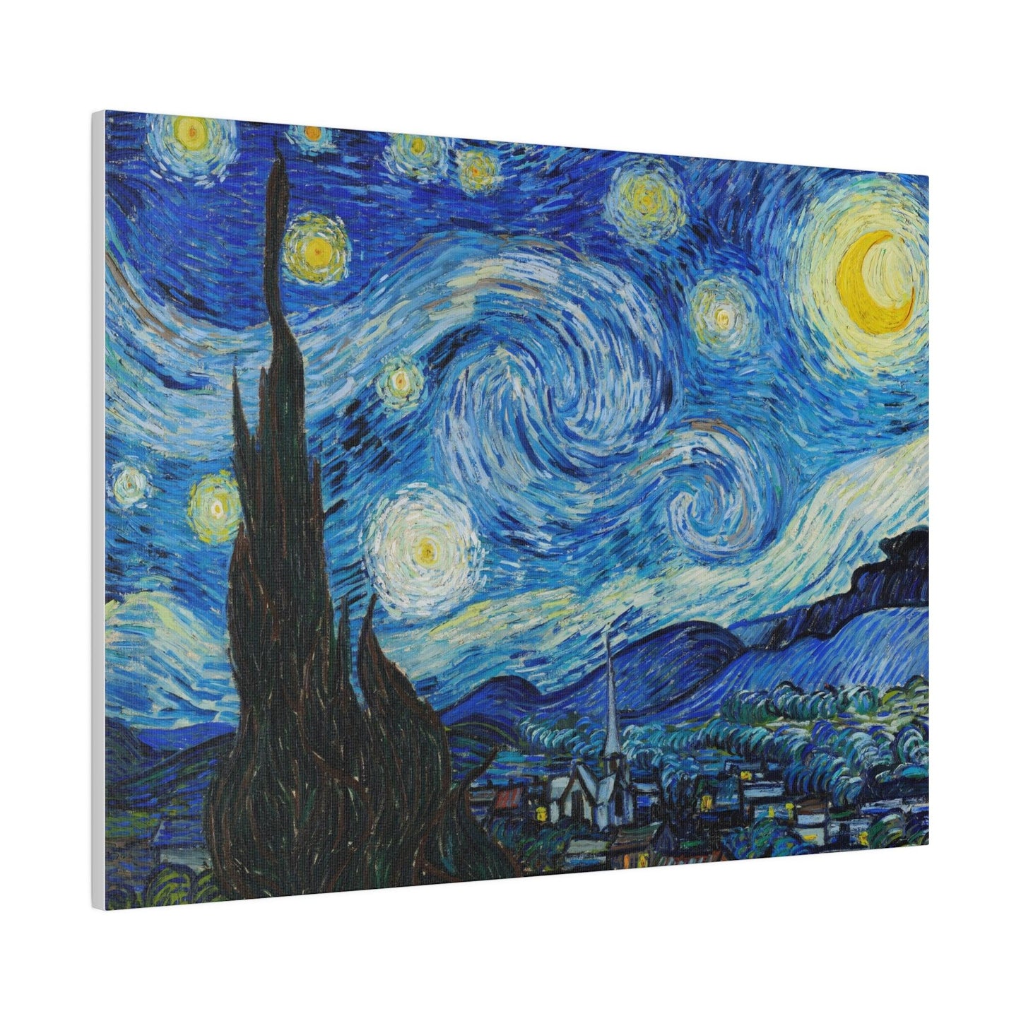 Vincent Van Gogh's The Starry Night (1889) - Matte Canvas, Stretched, 0.75"