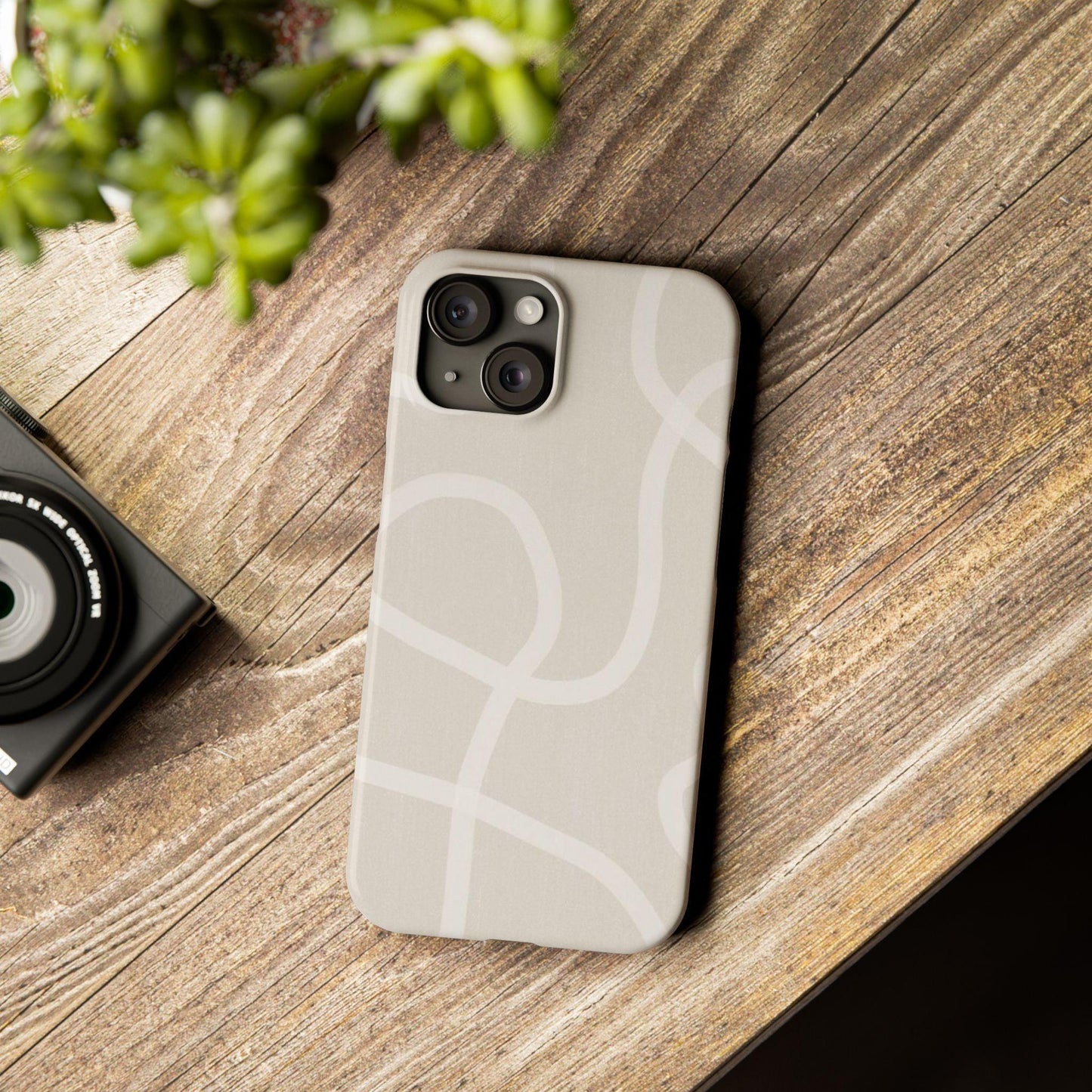 Luxe Minimalist Swirl - Cream Edition Slim iPhone Cases