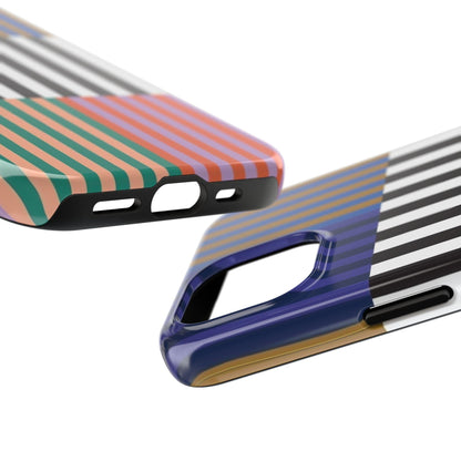 Striped Colorblock Symphony Tough iPhone Cases