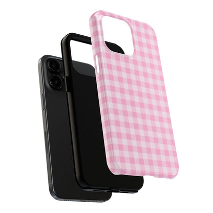 Pink Gingham Tough iPhone Cases