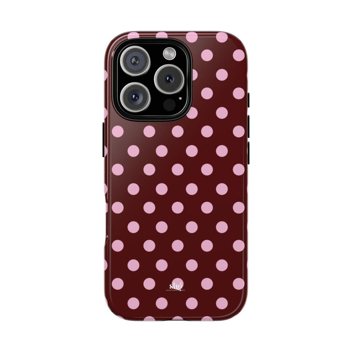Burgundy Pink Polka Dot Phone Case