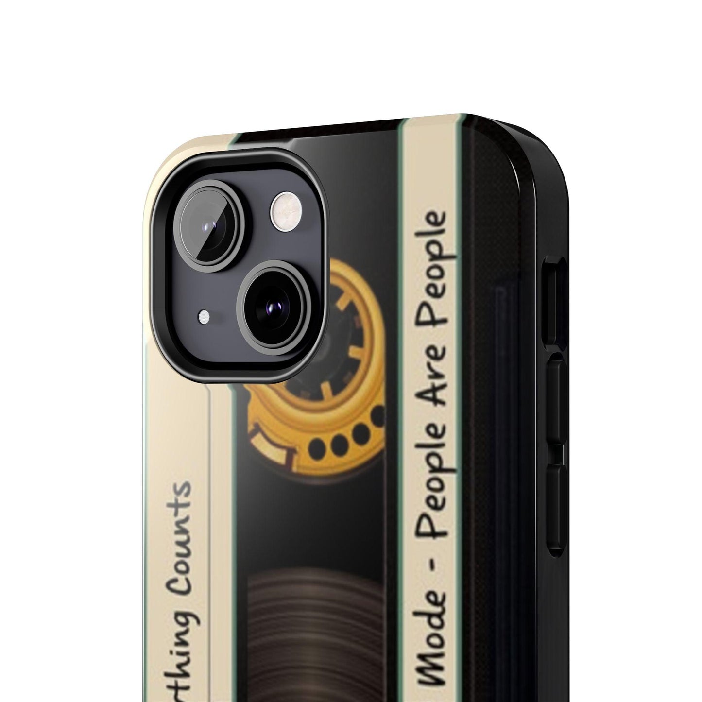 Nostalgic Old Cassette Tape with Yellow wheels iPhone Cases