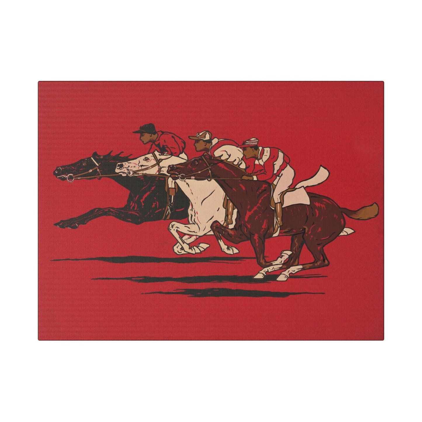 The Runners (1900), vintage horse racing illustration - Matte Canvas, Stretched, 0.75"