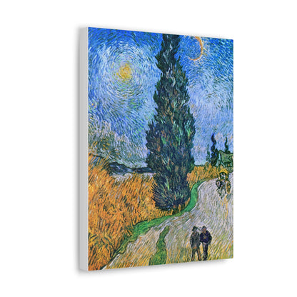 Vincent van Gogh's Road with Cypress and Star (1890) - Canvas Gallery Wraps