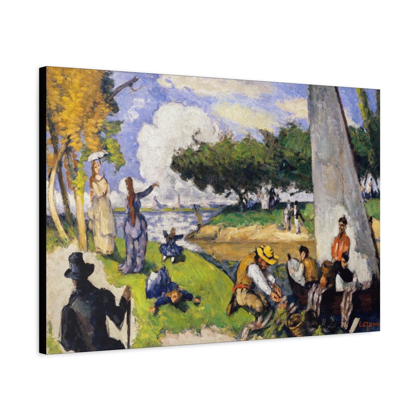 Paul Cézanne's The Fishermen (1875) - Matte Canvas, Stretched, 1.25"