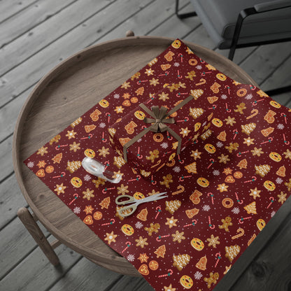 The Cookie Wonderland Burgundy Wrapping Paper