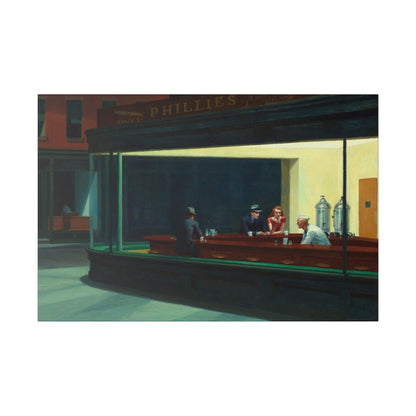 Nighthawks (1942) oil painting by Edward Hopper - Matte Canvas, Stretched, 0.75"