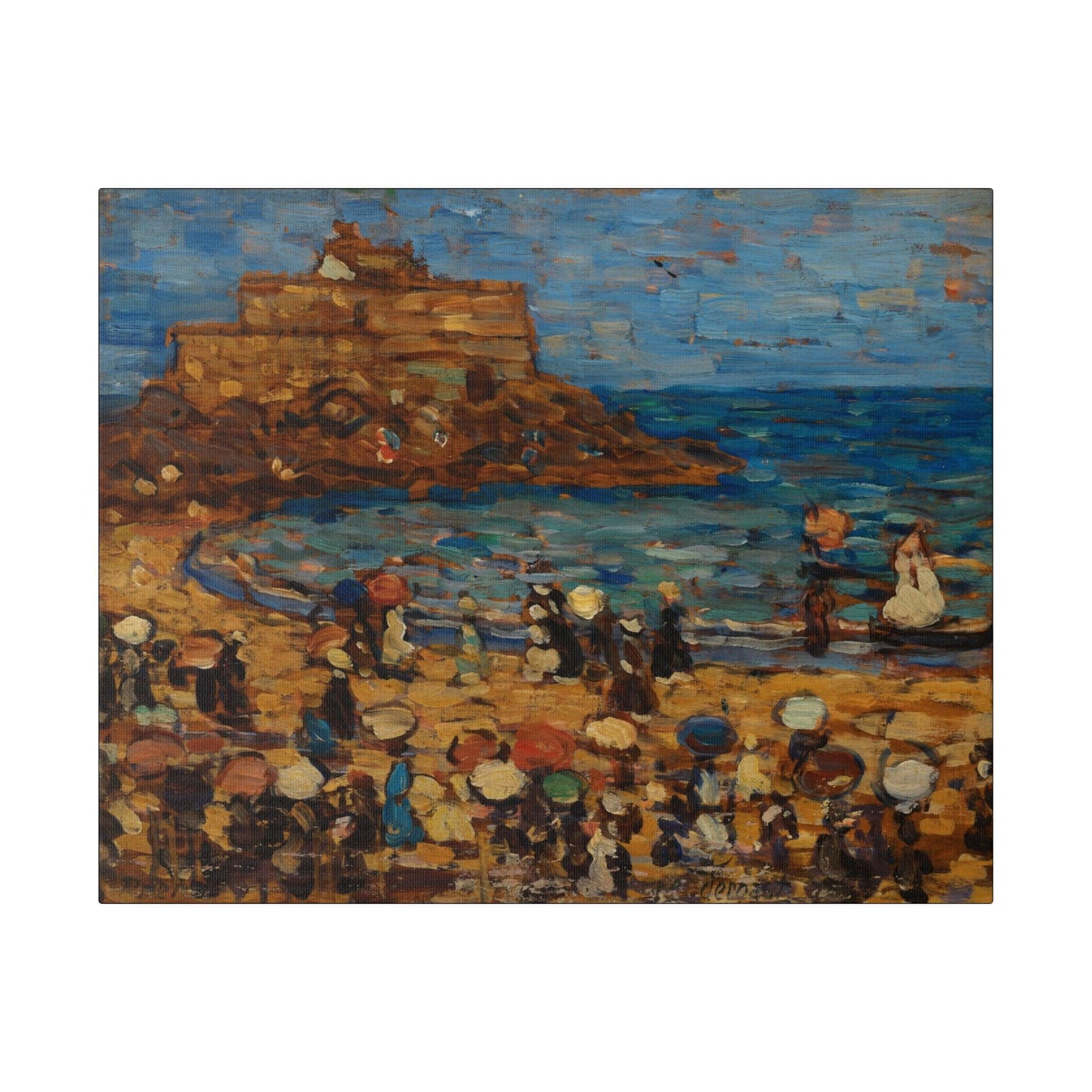 Seascape of St Mâlo by Maurice Brazil Prendergast on a Matte Canvas Stretched 0.75