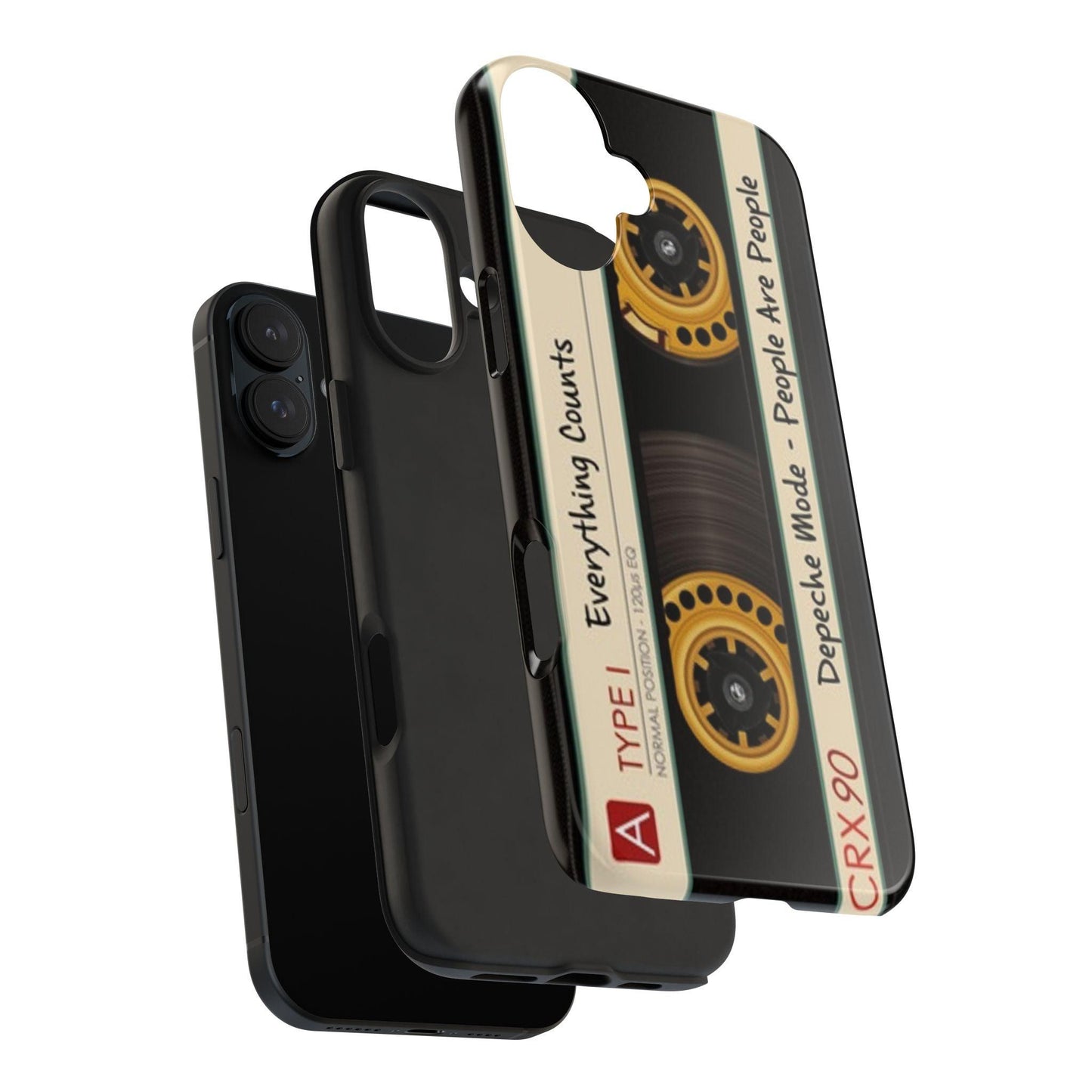 Nostalgic Old Cassette Tape with Yellow wheels iPhone Cases