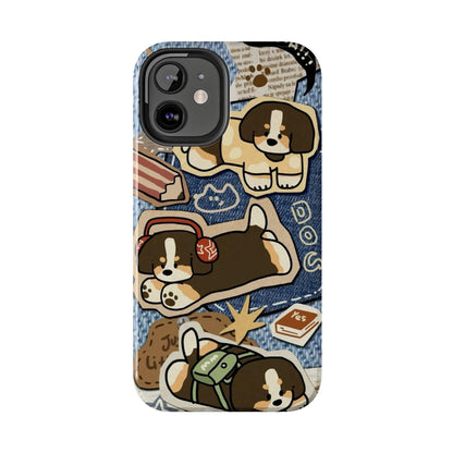 Puppy Pals Denim Vibes Tough iPhone Cases