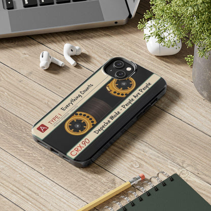 Nostalgic Old Cassette Tape with Yellow wheels iPhone Cases