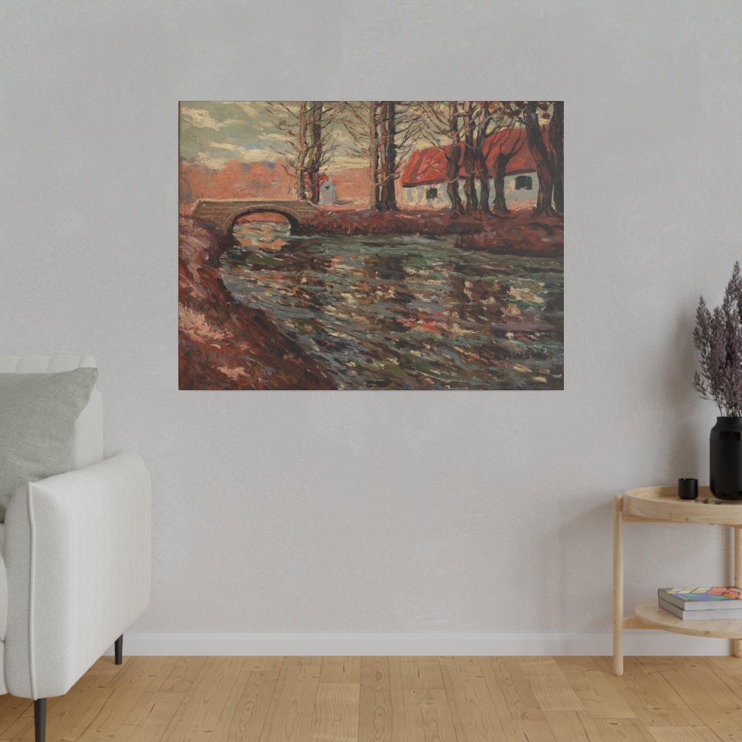 River Landscape by Ernest Lawson - Matte Canvas, Stretched, 0.75"