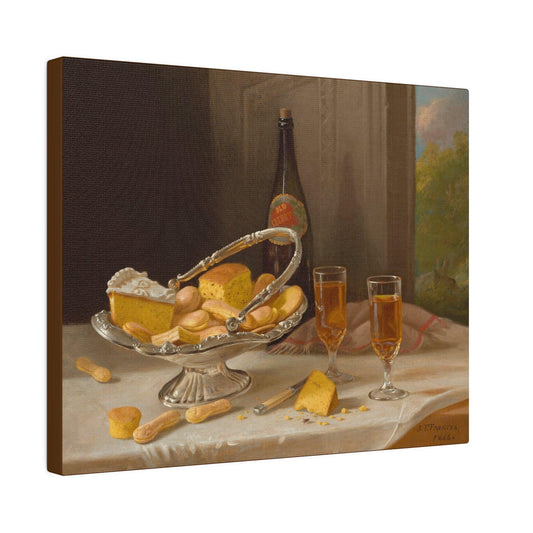 Still Life with Silver Cake Basket (1866) by John F. Francis - Matte Canvas, Stretched, 0.75"