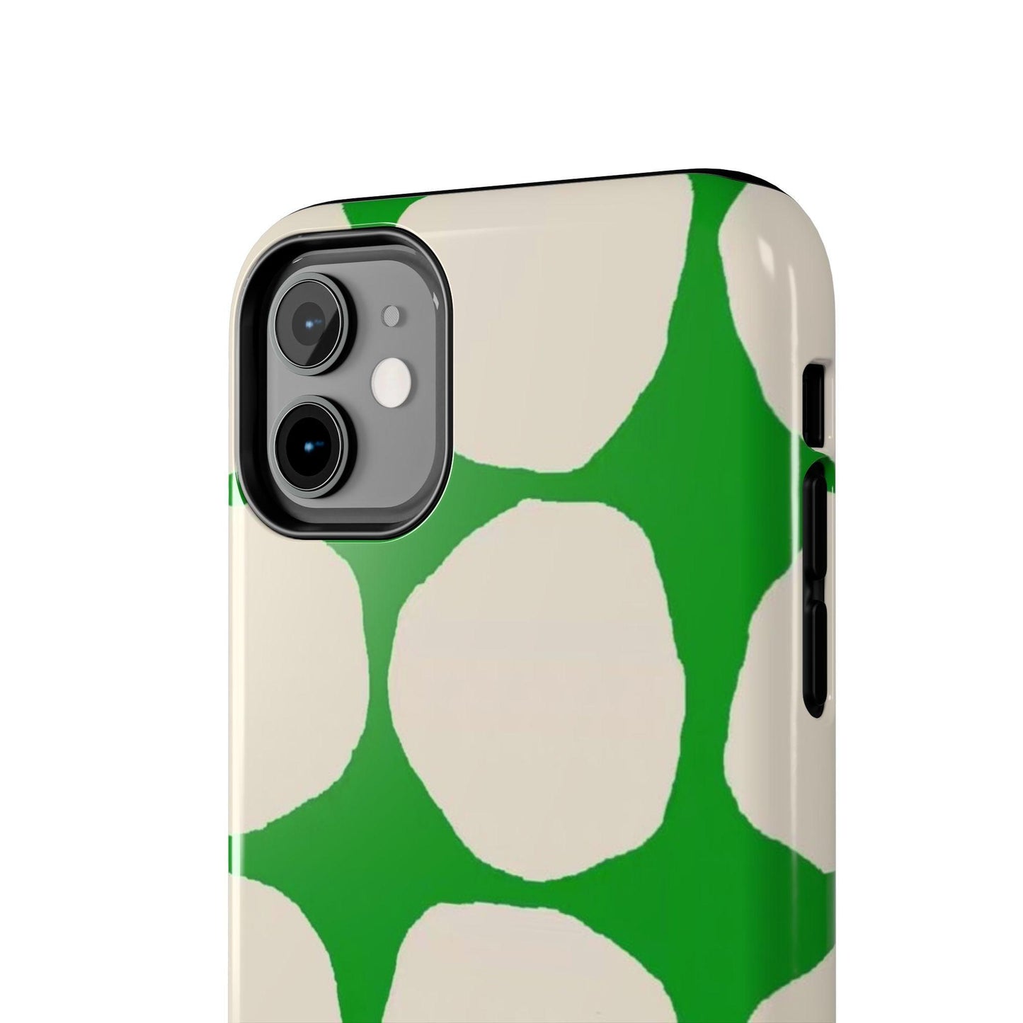 Green Scape with Beige Dots Tough iPhone Cases