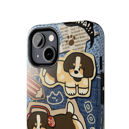 Puppy Pals Denim Vibes Tough iPhone Cases