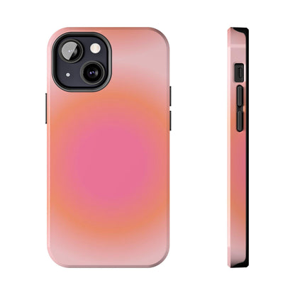 Coral Blushed Aura Tough iPhone Cases