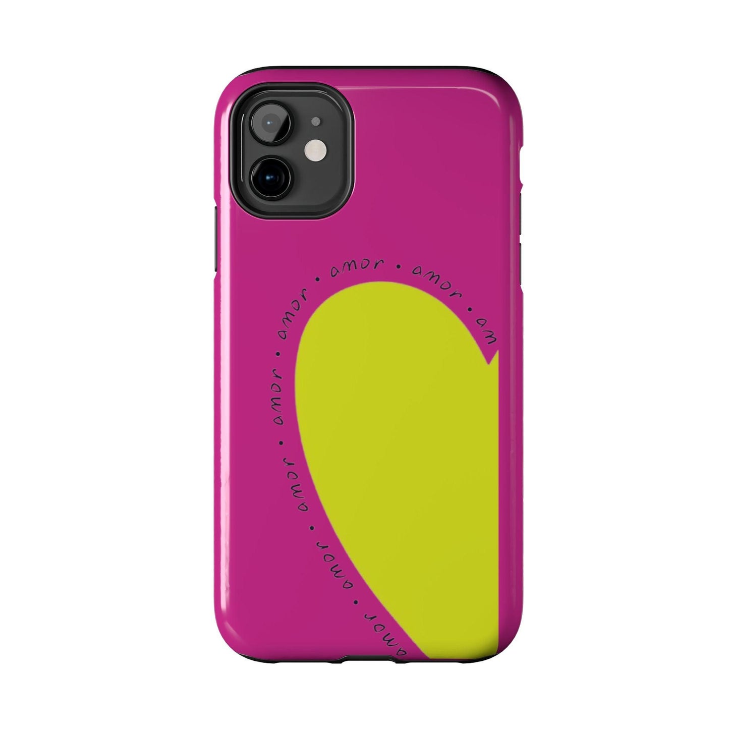 Amor Neon Heart Tough iPhone Cases