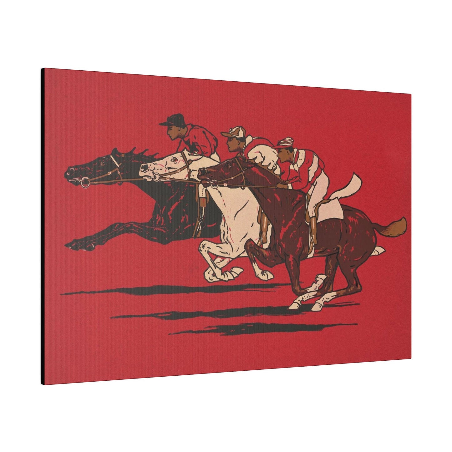 The Runners (1900), vintage horse racing illustration - Matte Canvas, Stretched, 0.75"