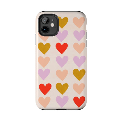 Cutesy Hearts Tough iPhone Cases