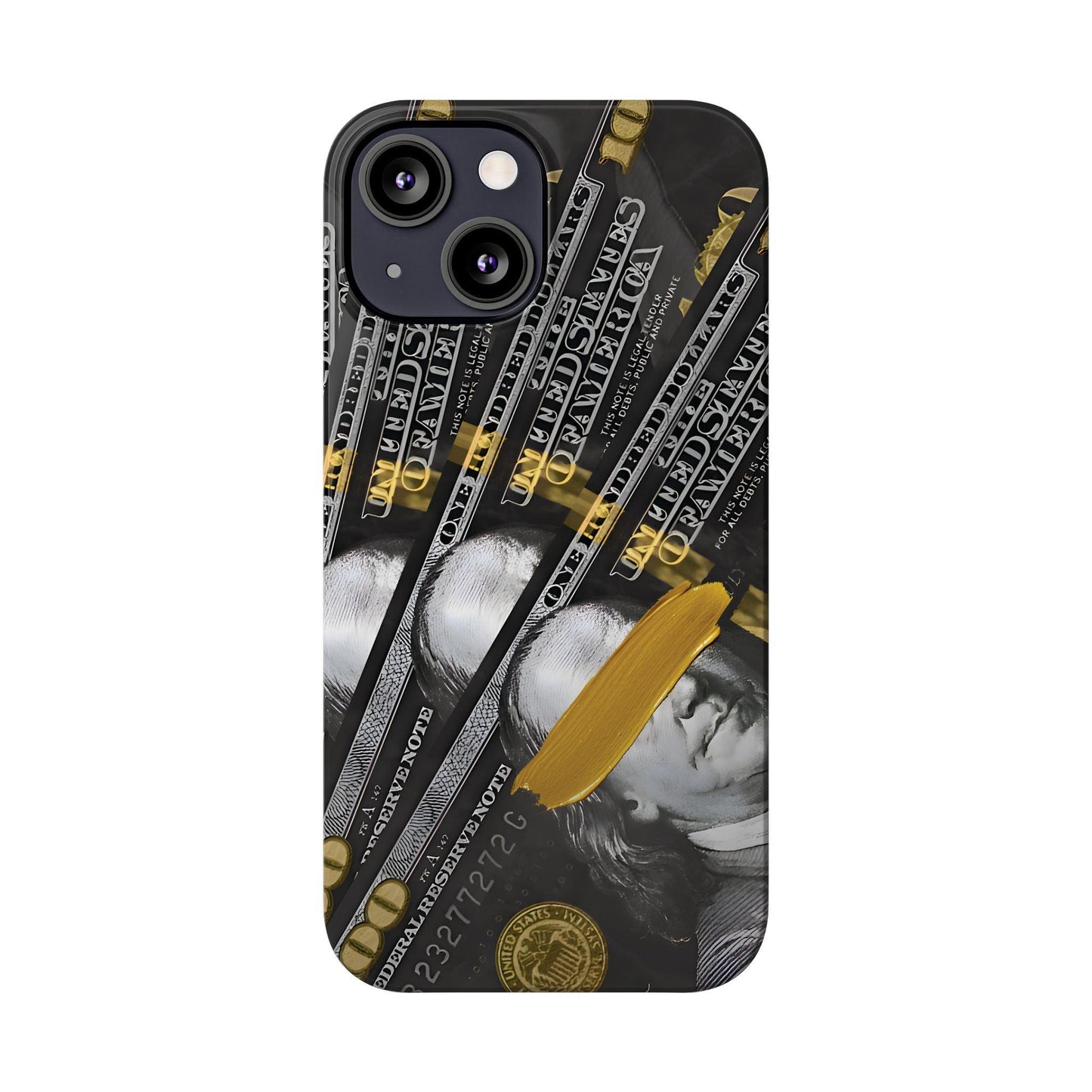 100 US Dollar Slim iPhone Case in Black & Gold - SMARTHOMEGOODIES